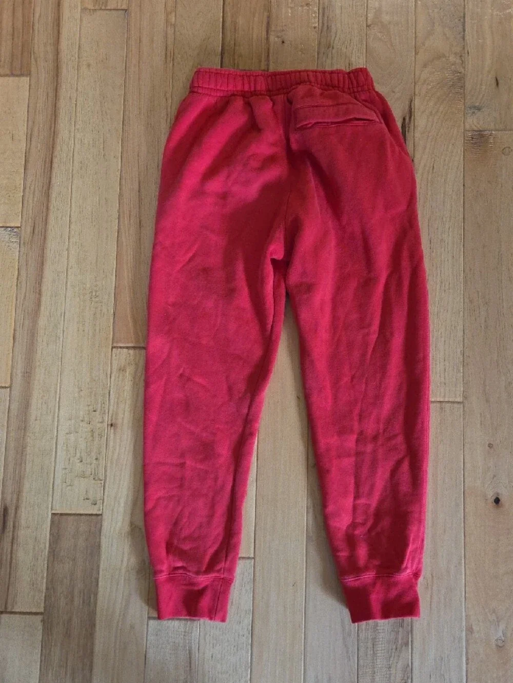Nike Kids Red Fleece Joggers with White Swoosh